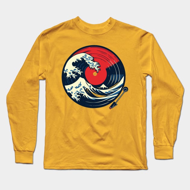 Vinyl Wave Long Sleeve T-Shirt by Trendsdk